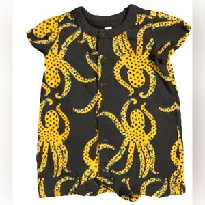 Tea Collection Baby Boys 3-6 Months Jaguar Octopus Button Up Romper LN